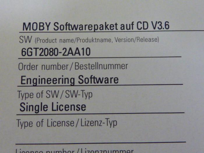 SIEMENS Software 6GT2080-2AA10 #51960