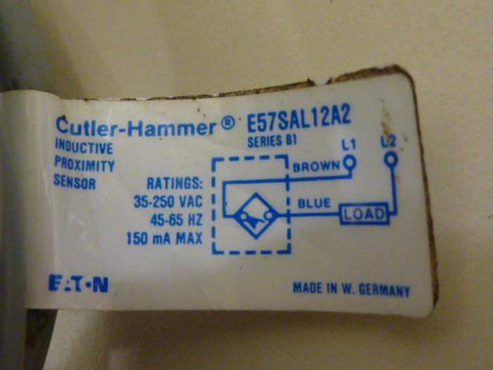 Used CUTLER HAMMER Inductive Proximity Sensor E57SAL12A2 #55636