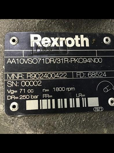 Used REXROTH Hydraulic Pump AA10VSO71DR/31R-PKC94N00 #124947