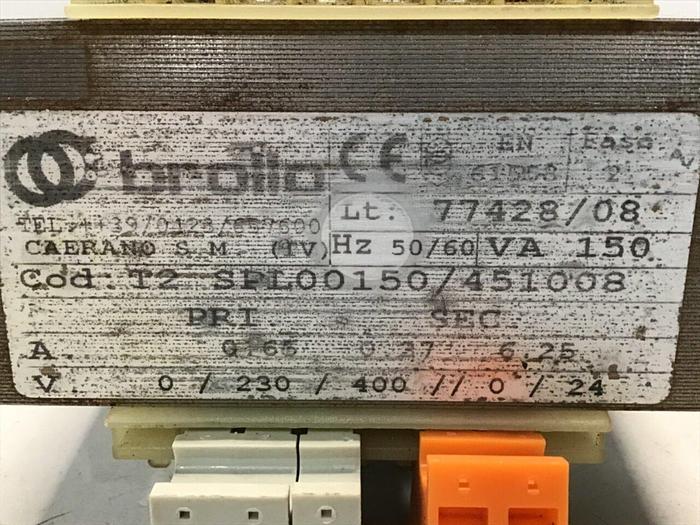Used BROLLO VA 150 Transformer T2 SPL00150/451008 #112087