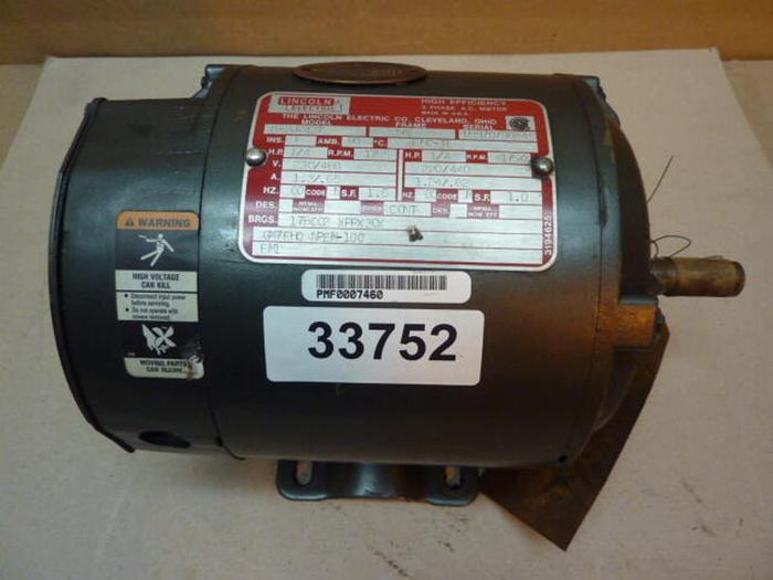 Used LINCOLN ELECTRIC 1/4 HP AC Motor D-2J7427 #33752