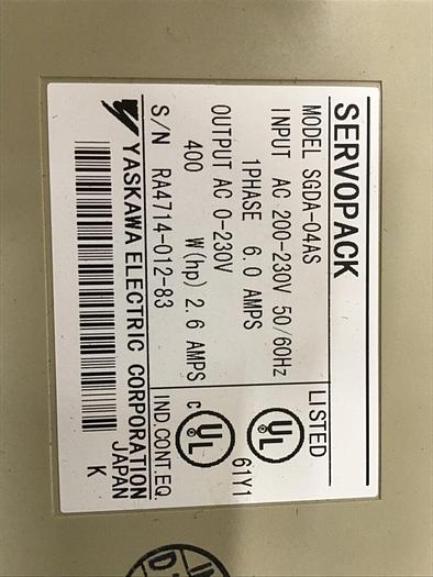 Used YASKAWA Servo Pack SGDA-04AS #118270