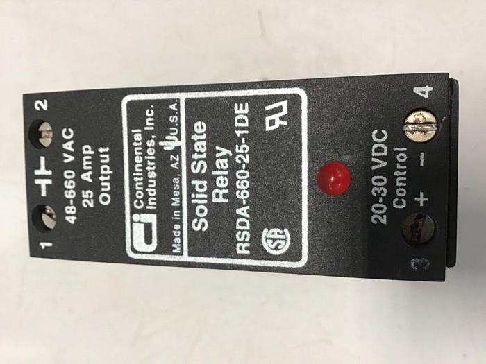 Used CONTINENTAL INDUSTRIES Solid State Relay RSDA-660-25-1DE #134761