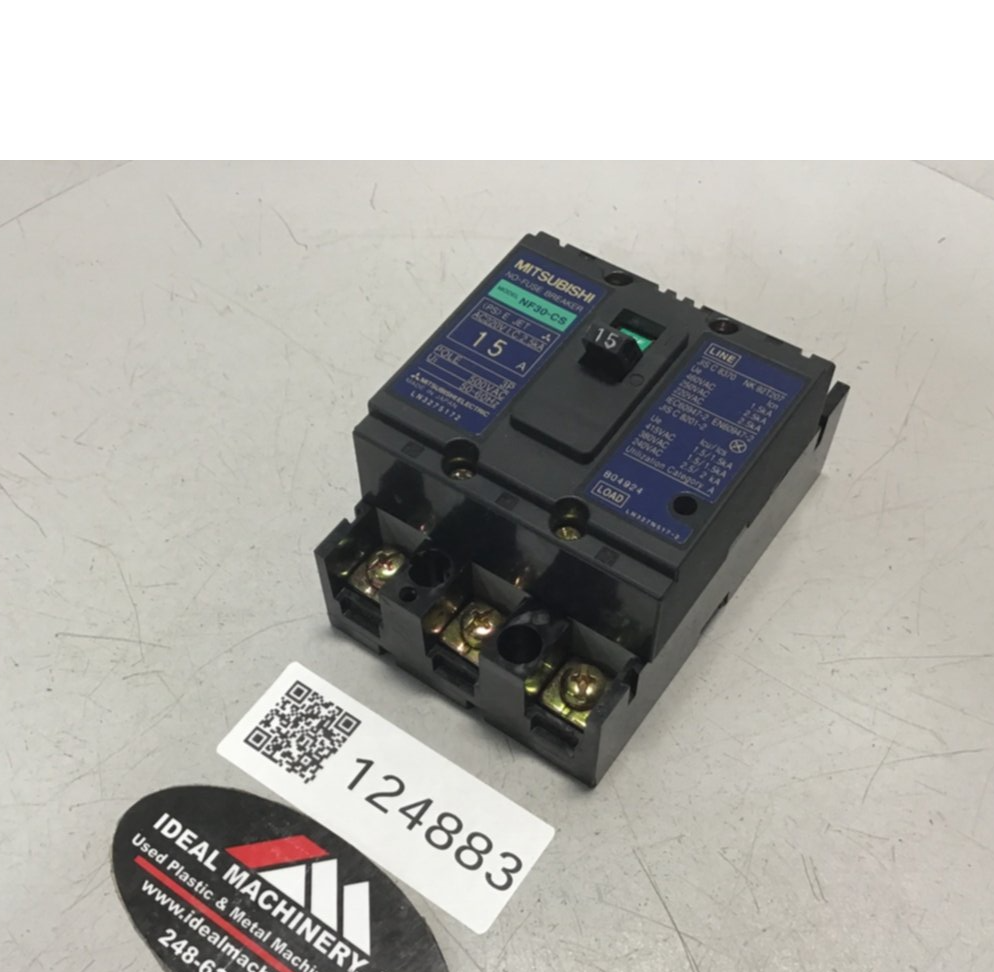 MITSUBISHI 15 Amp Circuit Breaker NF30-CS-15 USED