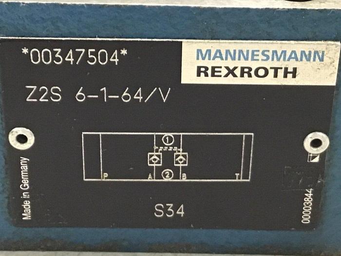 Used MANNESMANN REXROTH Valve Z2S6164V #90355