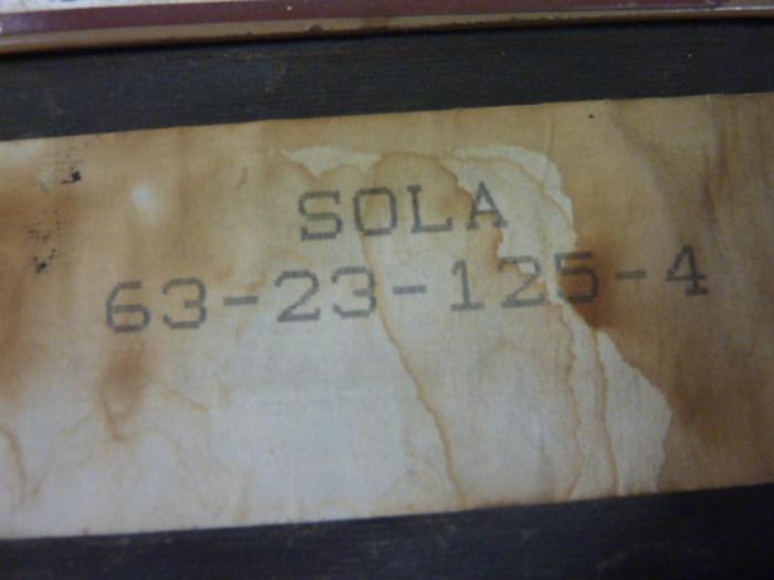 Used SOLA ELECTRIC Transformer Regulator 63-23-125-4 #46533