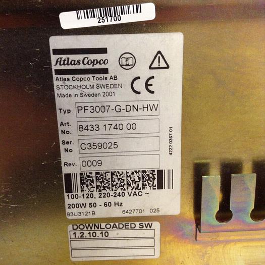 Used ATLAS COPCO Torque Controller PF3007-G-DN-HW #77293