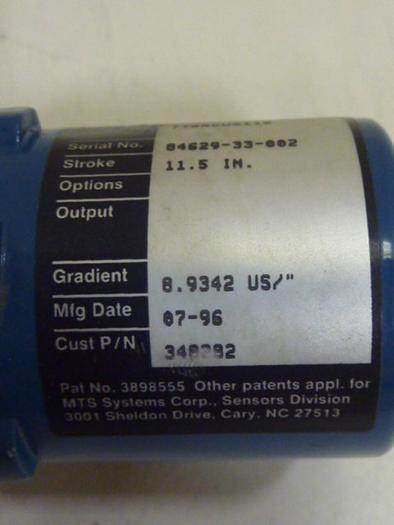 Used TEMPOSONICS INC LDT Position Sensing System TTSRCU0115 #66958