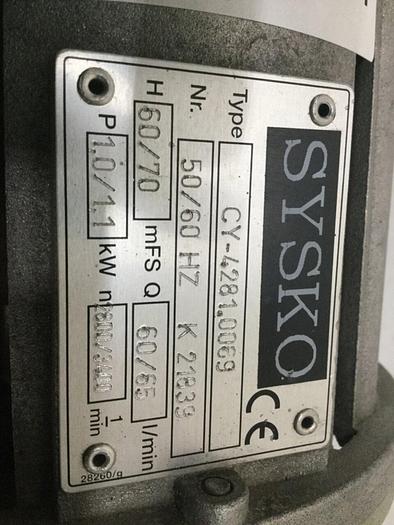 Used SYSKO CORPORATION Pump & 3 PH Motor CY-4281.0069 #116234