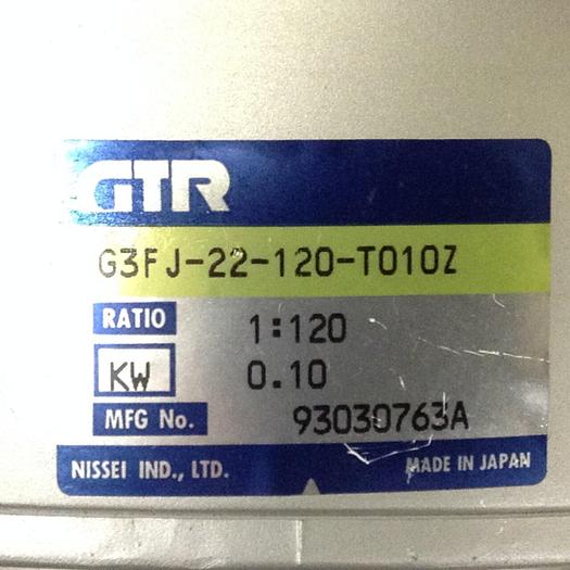 Used NISSEI GTR Induction Motor G3FJ-22-120-T010Z #74148