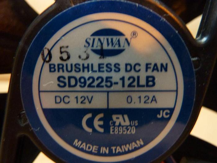 Used SINWAN Brushless DC Fan SD9225-12LB #24997