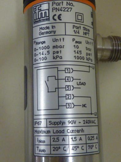 IFM Pressure Sensor PN24227 #52087