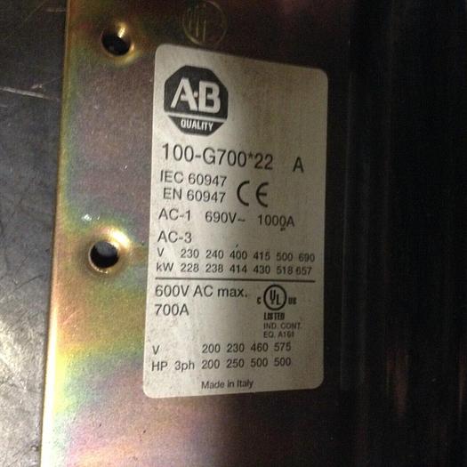Used ALLEN BRADLEY Contactor 100-G700.22 #68098