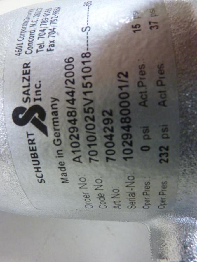 Used SCHUBERT & SALZER Angle Valve A102948/44/2008 #61154
