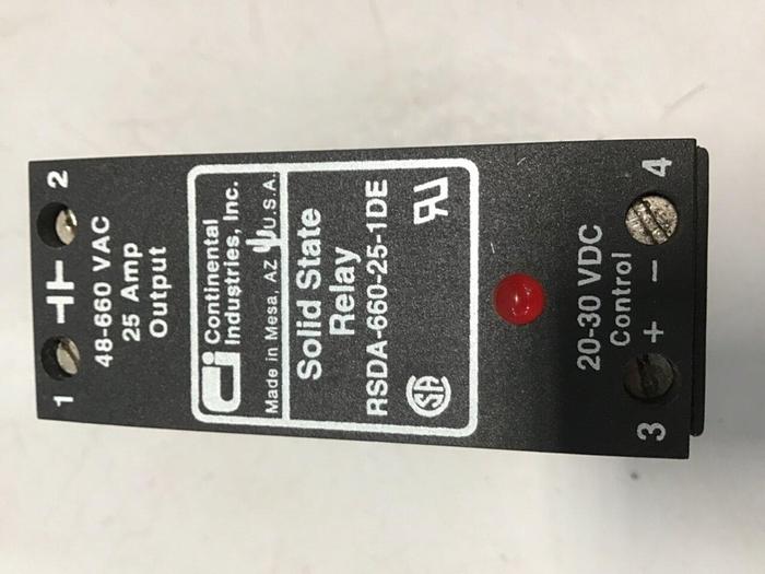 Used CONTINENTAL INDUSTRIES Solid State Relay RSDA-660-25-1DE #134773