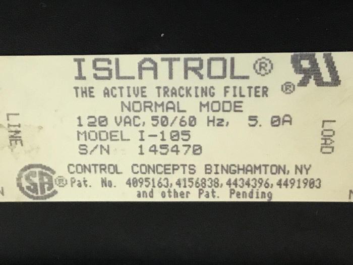 Used ISLATROL Active Tracking Filter I-105 #123503