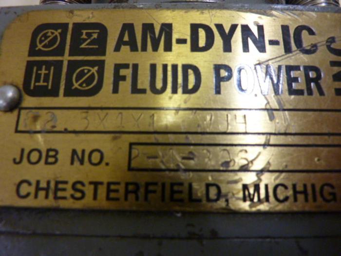 Used AM-DYN-IC FLUID POWER INC. Hydraulic Cylinder 25X4X1 WJ4 #58772