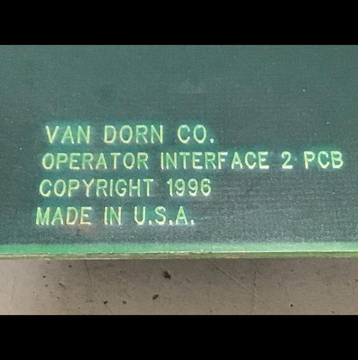 Used VAN DORN Operator Interface Board 330129 PC330-129 330-129 Used