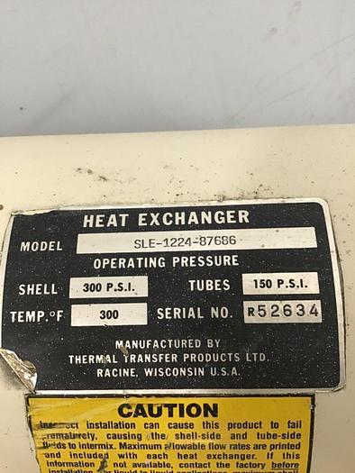 Used THERMAL TRANSFER Heat Exchanger SLE-1224-87686 Used