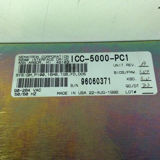 Used NEMATRON Operator Interface ICC-5000-PC1 #7933