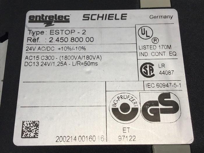 Used ENTRELEC Safety Relay ESTOP-2 #136810