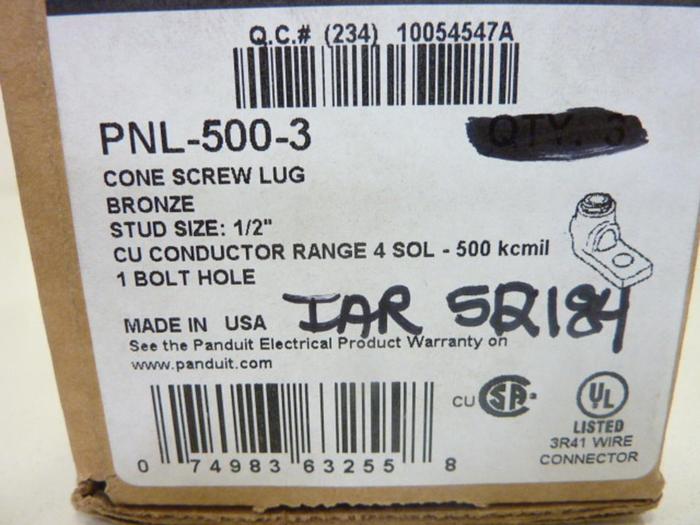 Used PANDUIT Lug PNL-500-3 #45912