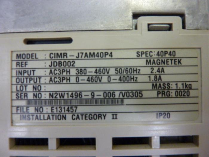 Used YASKAWA Drive CIMR-J7AM40P4 #56524