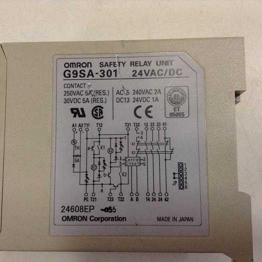 Used OMRON Safety Relay Unit G9SA-301 #72079