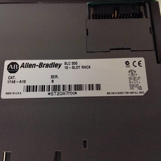 Used ALLEN BRADLEY Power Supply w/ 10-Slot Rack 1746-P1 SER A / 1746-A10 SER B #85359