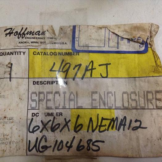 HOFFMAN Electric Enclosure 497AJ E27524 #71361