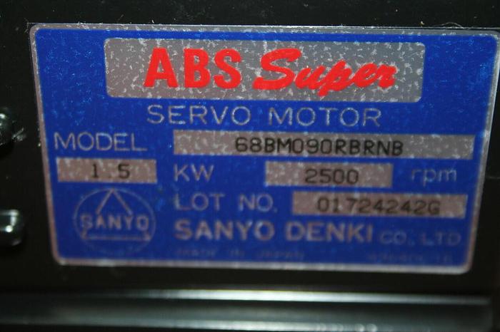 SANYO DENKI 2 HP Servo Motor 68BM090RBRNB Used