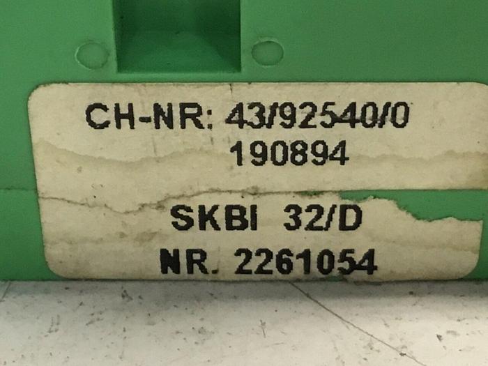 Used PHOENIX CONTACT Plug-In Card Block Holder SKBI32D #117811