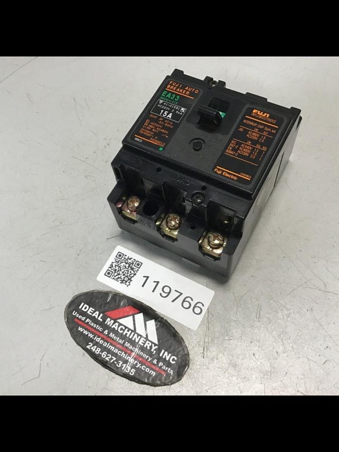 Used FUJI ELECTRIC 15 Amp Circuit Breaker EA33-15 Used
