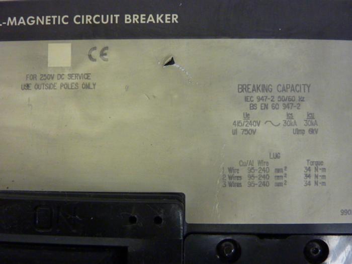 Used SQUARE D 900 Amp Circuit Breaker MAL36900 Used