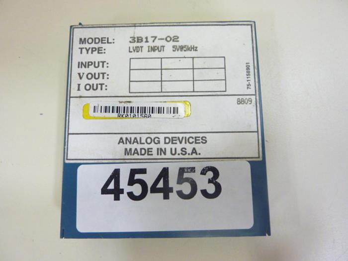 Used ANALOG DEVICES Input Module 3B17-02 #45453
