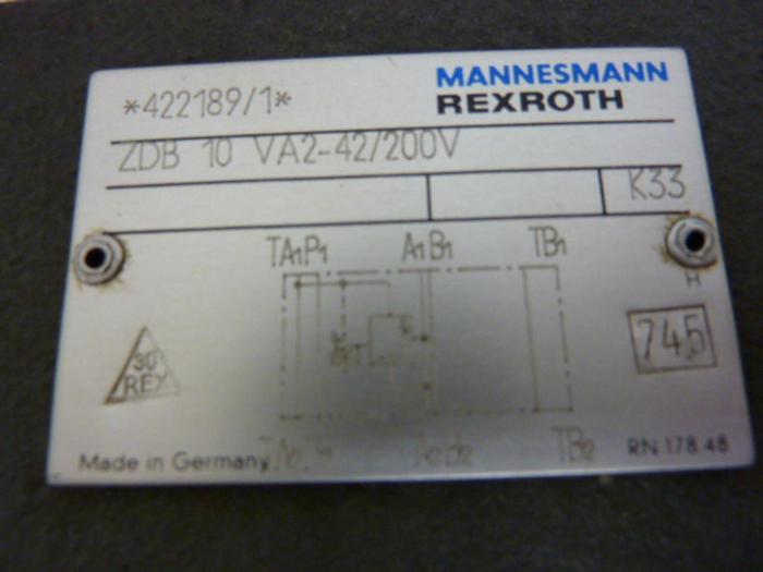 Used REXROTH Valve Manifold ZDB10VA242200V #51645