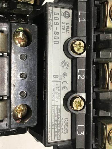 Used ALLEN BRADLEY Starter Size 1 509-BOD SER B W45 USED