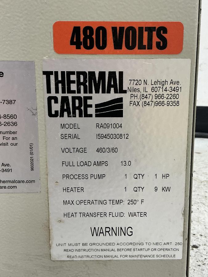 Used THERMAL CARE RA091004