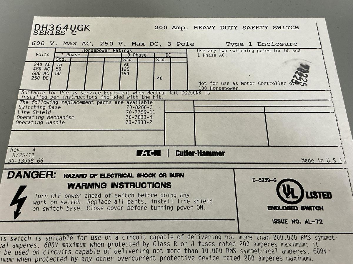 Used EATON DH364UGK