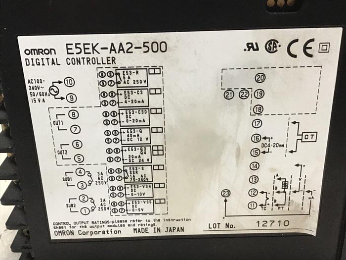 Used OMRON Temperature Controller E5EK-AA2-500 #133900