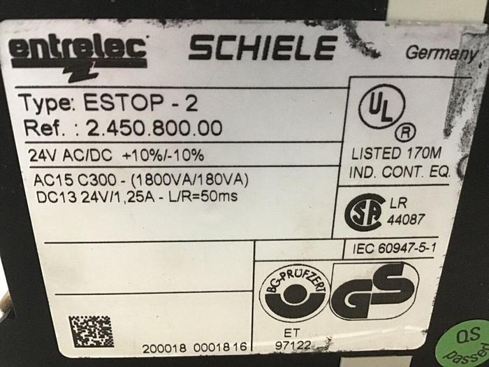 Used ENTRELEC Safety Relay ESTOP-2 #124097
