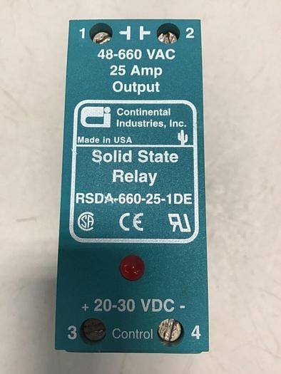 Used CONTINENTAL INDUSTRIES Solid State Relay RSDA-660-25-1DE #138574