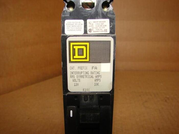 Used SQUARE D 15 Amp Circuit Breaker FAL12015 #21234