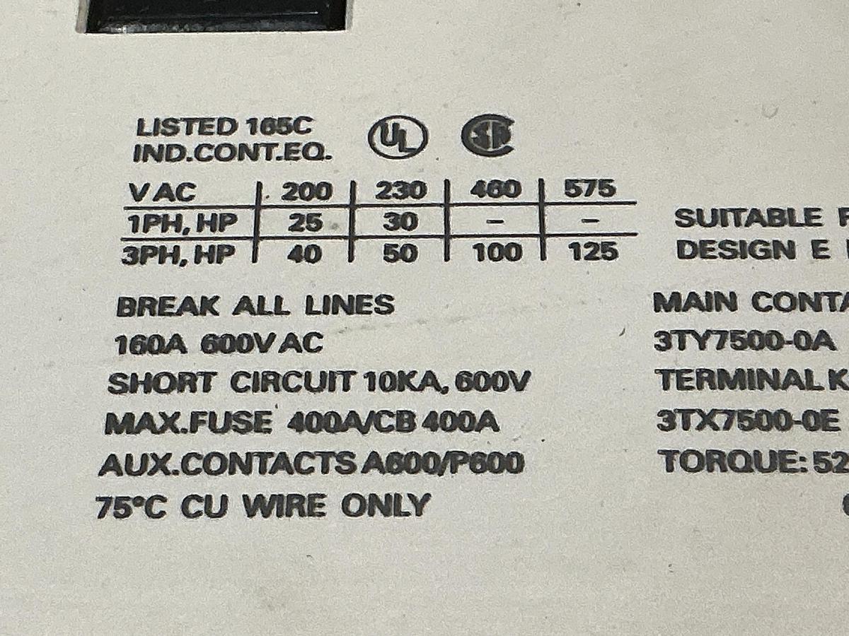 Used SIEMENS 3TF5022-OAK6-ZB01