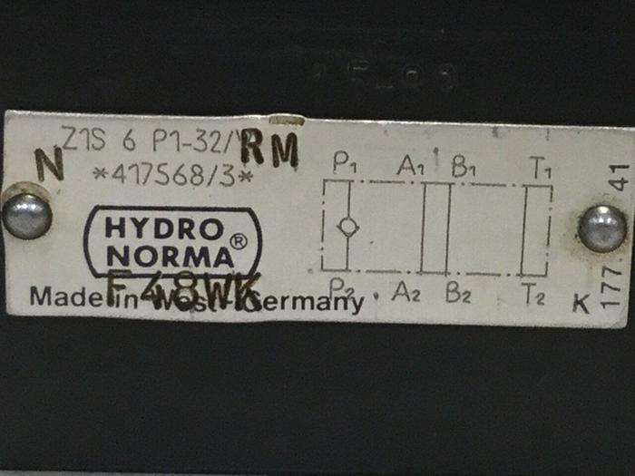 Used HYDRO NORMA Check Valve Z1S6P132RM #104231