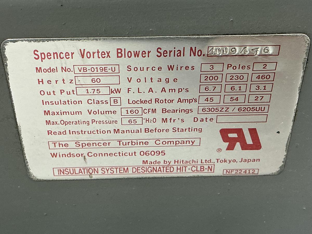 Used SPENCER VORTEX VB-019E-U