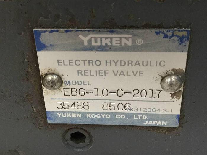 Used YUKEN Hydraulic Relief Valve EBG-10-C-2017 #98886