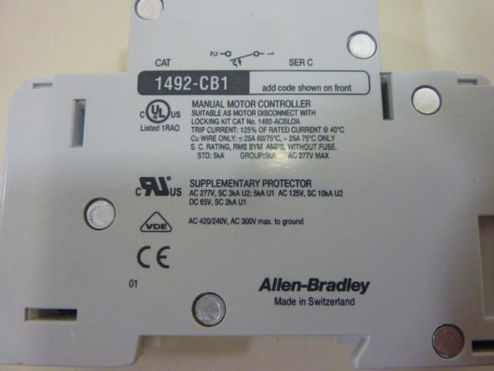 ALLEN BRADLEY 4 Amp Circuit Breaker 1492-CB1/G040 SER C #64239