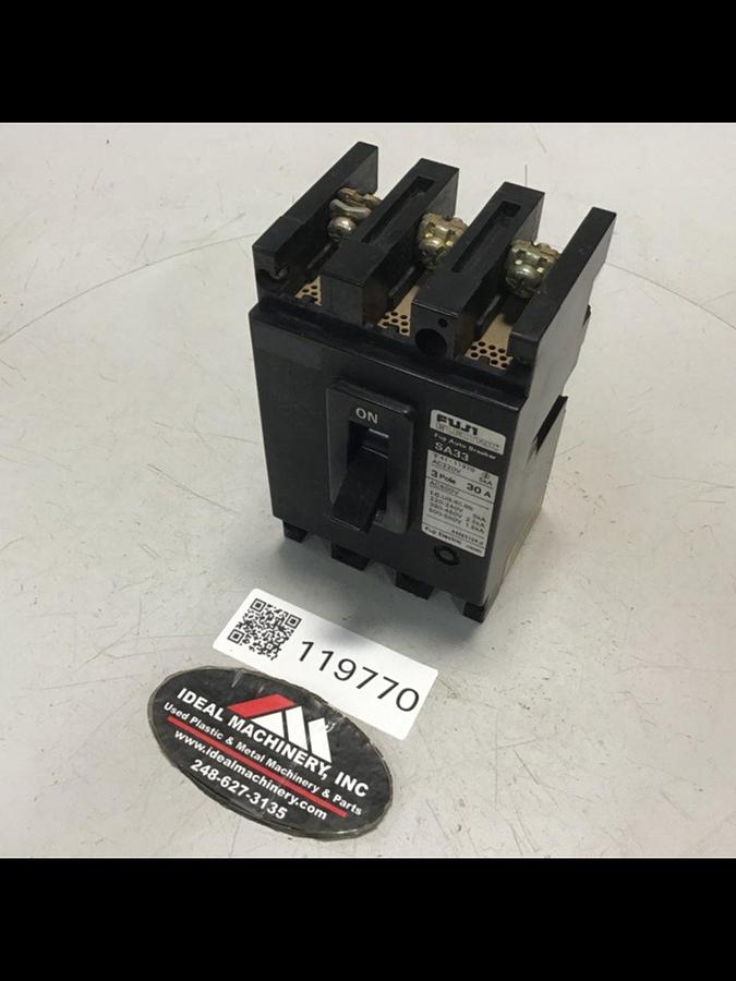 Used FUJI ELECTRIC 30 Amp Auto Circuit Breaker SA33-30 Used