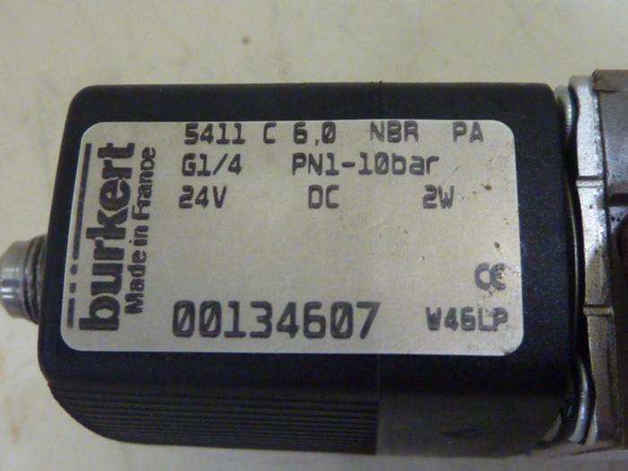 Used BURKERT EASY FLUID CONTROL Solenoid Valve 5411 C 6,0 NBR PA #61205